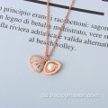 925 Sterling Silber Roségold Shell Perlenkette